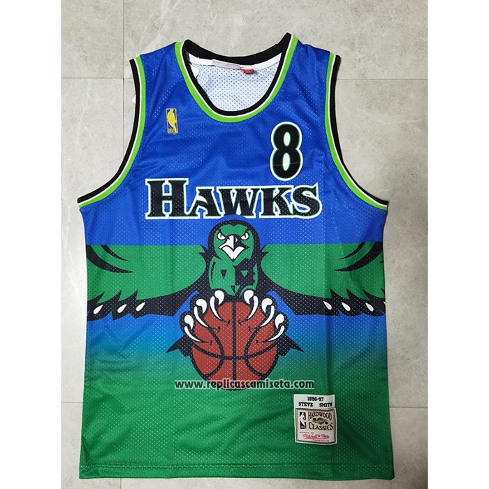 Camiseta Atlanta Hawks Steve Smith #8 Mitchell & Ness 1996-97 Verde